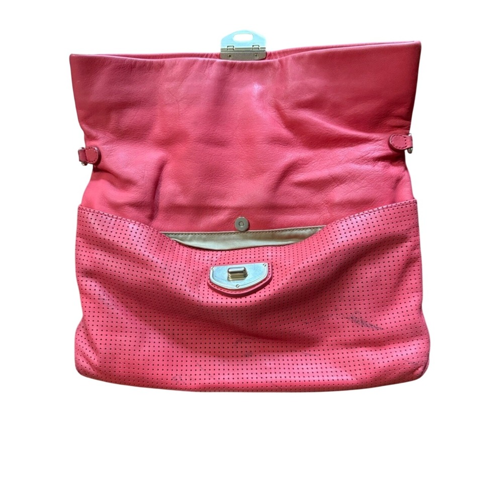 Banana Republic Gia Coral Perforated Slouchy Crossbody Leather Bag Office Siren - Picture 6 of 13